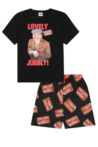 Only Fools and Horses Mens Del Boy Lovely Jubbly Short Pyjama Set Nightwear Loungewear (XX-Large) Black