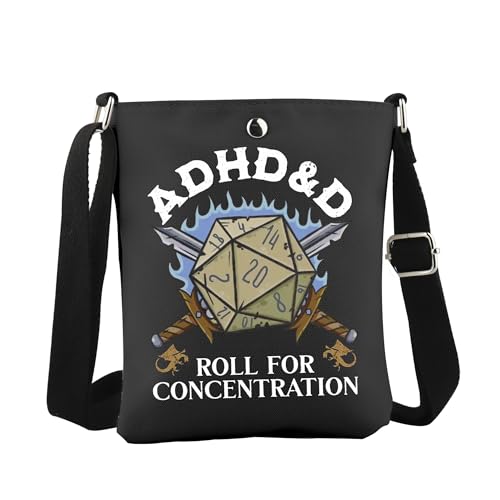WCGXKO RPG Gamer Crossbody Bag D&D Player Gift Role Playing Game Gift for Game Lover
