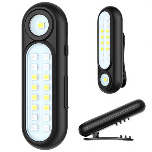Yaklim Clip On Flashlight, Rechargeable Running Lights for Runners Portable Hands Free Flashlight for Walking Dog, Safety Light for Walking at Night, LED Work Light Warning Flashing Camping(1Pcs)