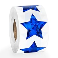 500 PCS Holographic Blue Star Stickers, 1.5 inch Self Adhesive Metallic Glitter Foil Stickers Sparkly Star Sticker Reward Behavior Chart Labels for Kids Students Teachers