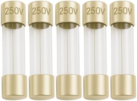 800mA T800mA 5x20mm Slow-Blow Glass Fuses, 250V, Time Delay, 5-Pack