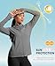 Soothfeel Women's UPF 50+ Sun Protection Hoodie Jacket Lightweight Long Sleeve Sun Shirt for Women with Pocket Hiking Outdoor Dark Grey L