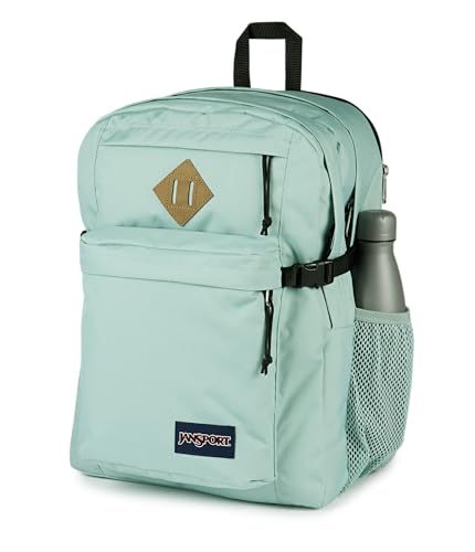 Image of JanSport Main Campus Backpack - Travel or Work Backpack with 15-Inch Laptop Sleeve and Dual Water Bottle Pockets, Faded Sage