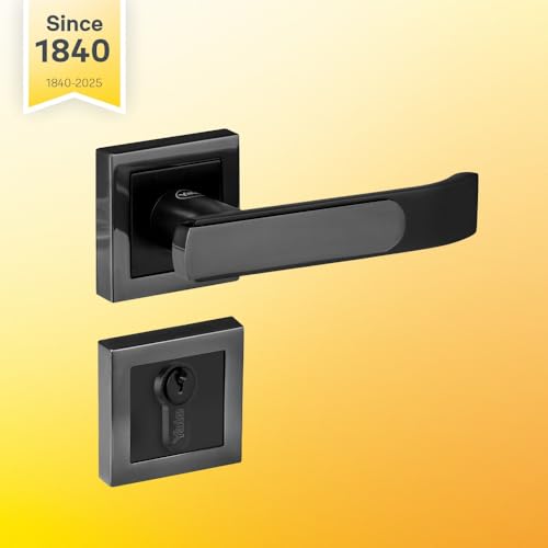 Image of Yale YECM-603-OR-TT-BM Mortise Door Lock for Bedroom /Home /Office /Hotel Suitable for Left /Right Handed Doors | Rose & Escutcheons with Thumb Turn, 3 Keys Cylinder and Lock Body (Black matt)