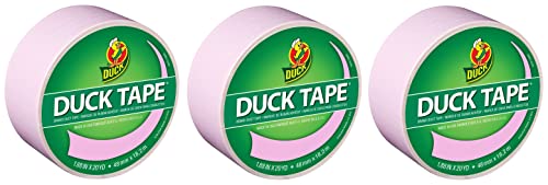 Duck Brand 240976 Color Duct Tape, Baby Pink, 1.88 Inches x 20 Yards Each Roll, 3 Rolls