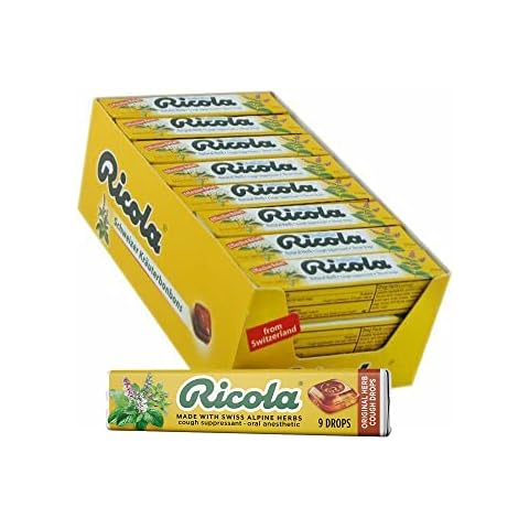 Ricola Original Herb Cough Suppressant Throat Drops Stick | Naturally Soothing Long-Lasting Relief - 9 Count (Pack of 20) Cover