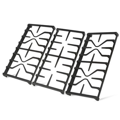 Upgraded WB31X27151 Side Grates WB31X27150 Center Grates Replacement for GE General Electric Stove Parts, WB31X24736 WB31X24737 Cast Iron Grate Cooktop Burner for JGBS66REKSS JGB735SPSS Stove Grate