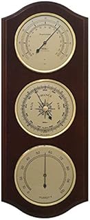 Weather Station with Thermometer, Barometer & Hygrometer 395 x 155 mm - 9178-US °C+°F (Mahogany)