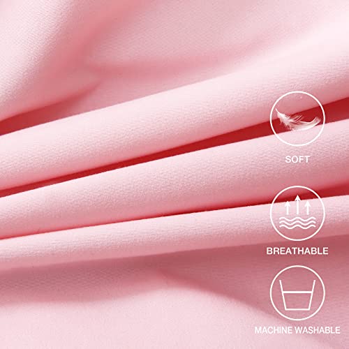 Posenpro 2 Pack Microfiber Fitted Crib Sheets For Baby Boys Girls, Cozy & Soft Solid Color Toddler Bed Sheets For Standard Crib And Toddler Mattresses, 28"X52"X8", Pink & White #TOP1