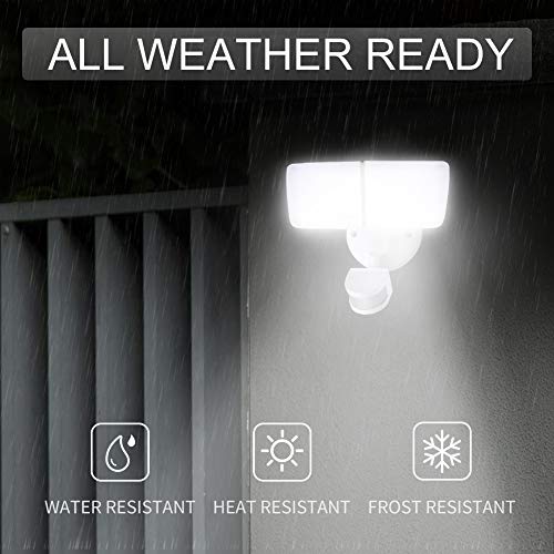 Amico LED Solar Security Light Motion Sensor Outdoor, Waterproof Solar Lights Outdoor with Motion Sensor, 3000mAh Lithium Battery 1000LM 5000K Daylight Brightness, Adjustable Heads Solar Powered Flood