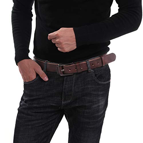 Image of KEECOW Men's 100% Italian Cow Leather Belt Men With Anti-Scratch Buckle,Packed in a Box