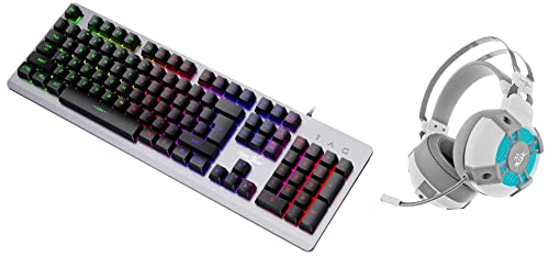 Image of Redgear Cosmo 7,1 USB Gaming Wired Over Ear Headphones with Mic with Virtual Surround Sound & Boat Grim V2 Wired Gaming Keyboard with Double Injected Keycaps,Floating Keycaps, Ergonomic Design
