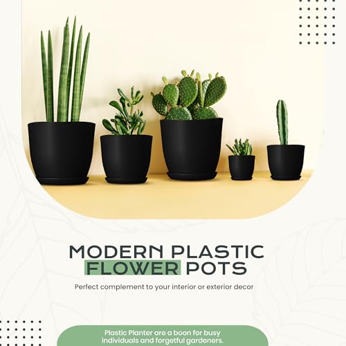 Utopia Home UH0942 Plant Pots Indoor With Drainage - 7/6.6/6/5.3/4.8 Inches Home Decor Flower Pots For Indoor Planter thumb #4