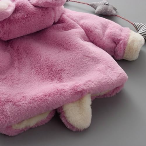 Betadog Toddler Boys Girls Winter Windproof Cartoon Tiger Prints Bear Ears Hooded Coat Jacket (Pink, 2-3 Years)4