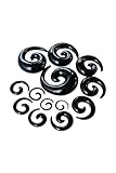 Material: acrilico Leyton 1 par Expansores Ampliador de la Oreja de Auricula de Cono Espiral Acrilico Diseno de Caracol Aretes - Negro, 5mm
