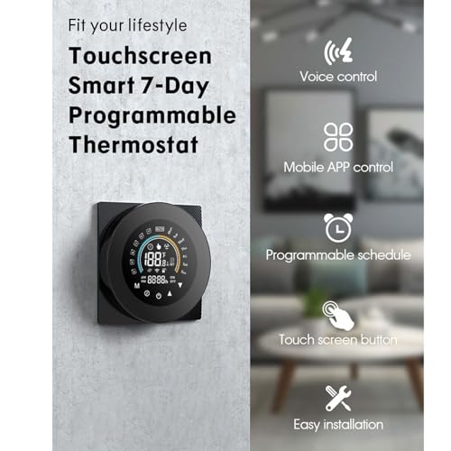 Smart Thermostat, APP&Voice Control, Multi-Schedule Programmable Wi-Fi Thermostat, Touch Screen Remote Control - Image 2