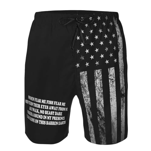 Women Fear Me Fish Fear Me Men Turn Their Eyes Away from Me Swim Trunks Beach Quick Dry Board Shorts Breathable Fit4