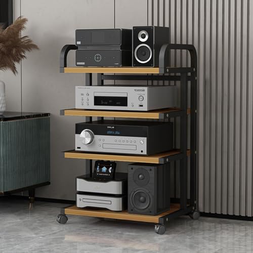 XingLi AV Media Cabinet Stand Component Cabinet for TV, AV Media Stand, Consoles, Streaming, Audio Video Components, Stereo Equipment, Gaming Devices(Color:D)