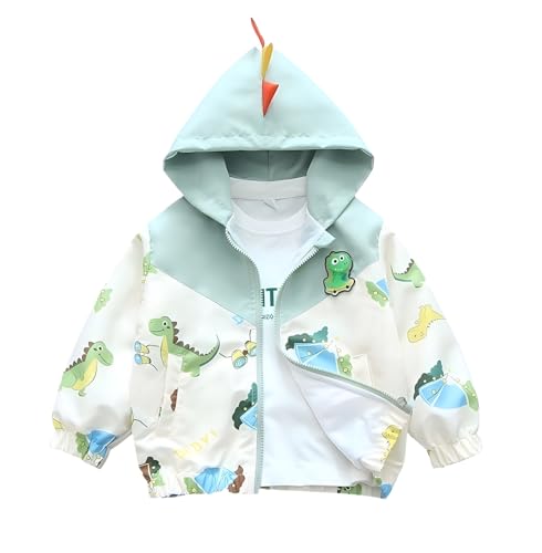 Vinmin Toddler Hooded Jacket Dinosaur Cartoon Zip Coat Little Girls Boys Jacke Thin Cute for Spring Autumn2