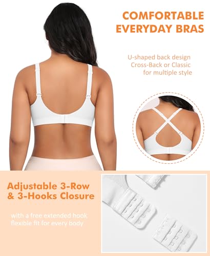 Image of Wireless Sewn in Padded Bras for Women Comfortable Full Coverage Bralettes No Underwire Everyday Tshirt Bra