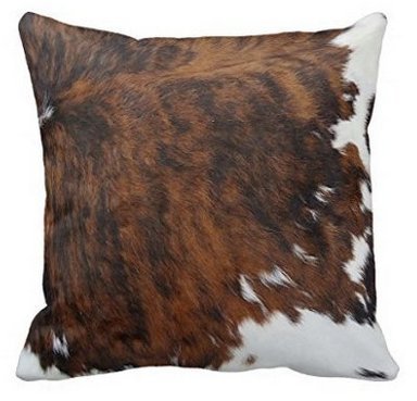 FFJPL Tri Color Brown Cowhide Print Throw Pillow Cover Decorative Throw Pillow Case with Zip Home Decor for Couch 20x20 inch