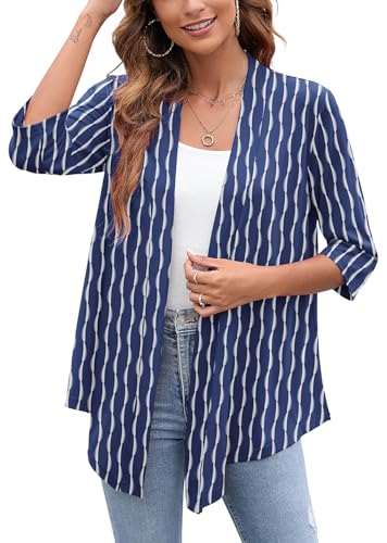 Image of Heymoments Women's Lightweight Open Front Cardigans 3 /4 Sleeve Casual Soft Drape Fall Cardigan S-2XL