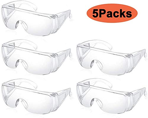 OCEST 5 PCS Goggles, Transparent Anti Fog Anti Droplet Over Glasses Anti Saliva
