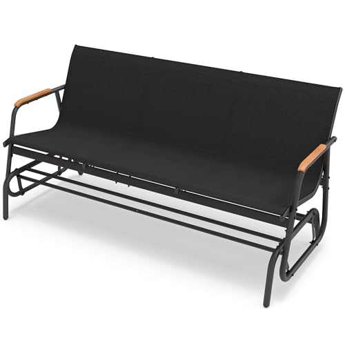 YITAHOME Glider Bench 660Lbs Breathable Glider Bench for Outdoors Black