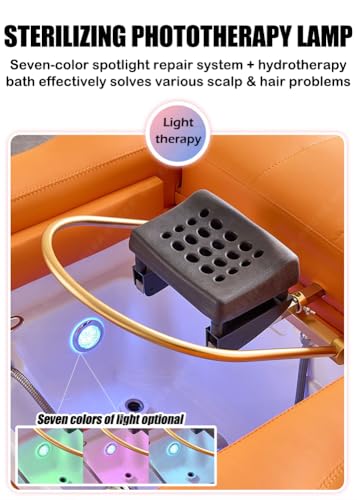 MegLob Head Spa Bed, Japanese Shampoo Bed & Electric Lift Massage Table-in-1, Professional Beauty Salon Shampoo SPA Bed, with Foot Bath Fumigator/Spa Basin/Water Cycle, Head Spa Equipment,Green - Image 5