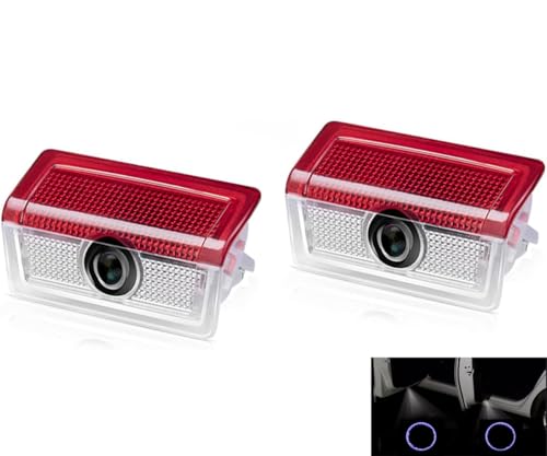 LOUEI Car Door Light Logo Projector LED Welcome Shadow Lights Compatible with 14-20 W205 C300 E W212 W213 E350 W166 ML63 GLA GLC GLB GLE GLS auto (Blue Wheat Circle)