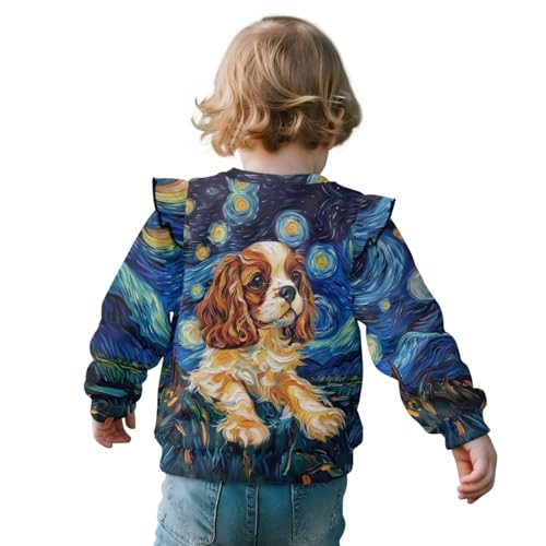 Xpyiqun Ruffle Sweatshirts Size 1-8 Years Lightweight Crewneck Pullover Tops for Girls Kids Long Sleeve T-Shirts2