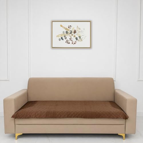 Image of Homerz Premium Petal Charm Sofa Cover | Embossed Floral Pattern | Soft Touch, Anti-Dust & Easy Wash Fabric Cloth, Washable and Durable (Rust, 5(3+1+1) Seater, Only Seat Cover)