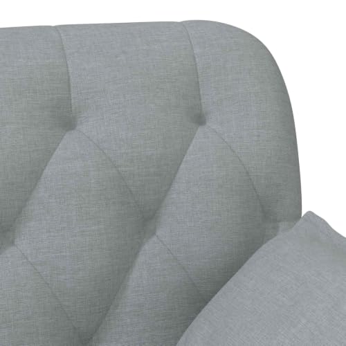 Sofá con tapicería de botones gris claro de VidaXL estilo premium 7