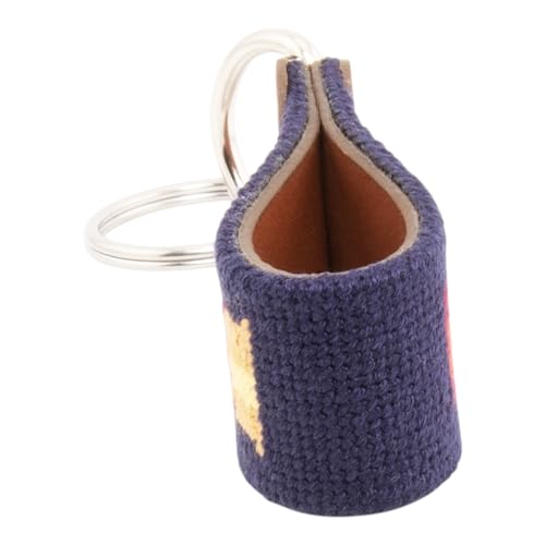 Image of Leather Hand-Stitched Needlepoint Key Fob or Key Chain