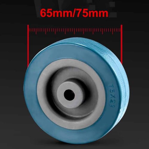 Ruote piroettanti industriali da 2,5/3 Pollici silenziose con Filettatura M12, bloccabili e Resistenti all'Usura, perfette per carrelli Multiuso e scarpiere, Set da 4 Pezzi.