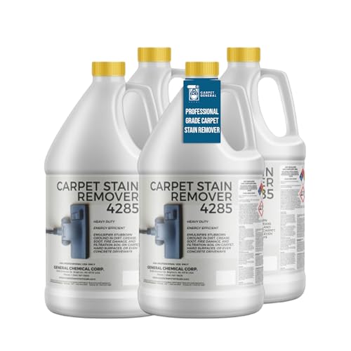 CarpetGeneral - Heavy Duty Carpet Stain Remover 4285 - Easy Clean & Professional Carpet Cleaner Products - Residential & Commercial Multi-Purpose Stain Pretreater & Precleaner -(Case of 4) 1 Gal Jugs