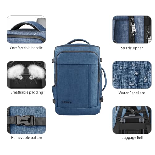Image of Carry On Backpack, Extra Large 50L Travel Backpack for Men & Women, Expandable Backpack For Airplanes, 17 Inch Laptop Backpack, Luggage Suitcase 40L Daypack Lightweight Business Weekender Bag, Blue