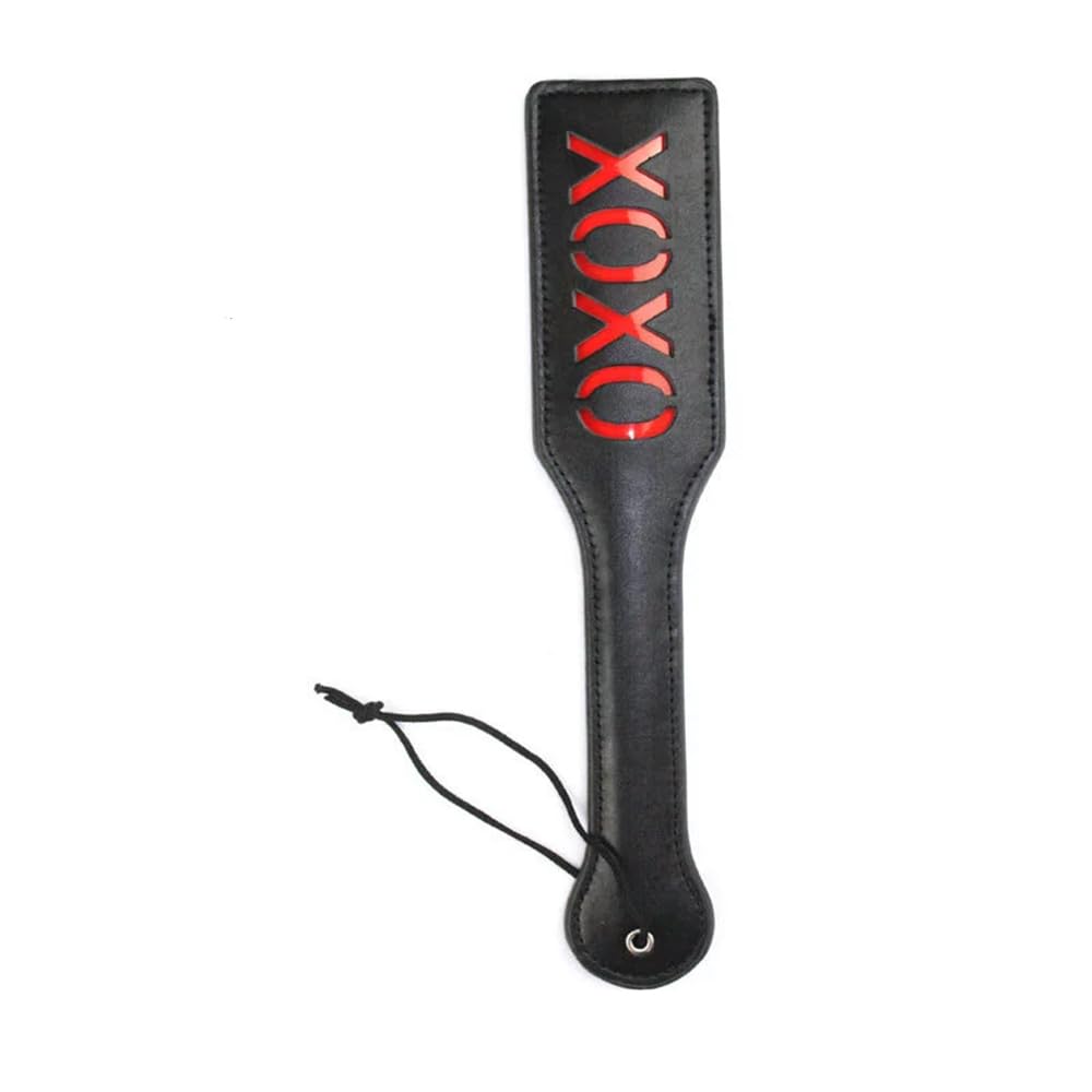 Fusta para Caballos, Juguetes para Parejas, Juego para Parejas, Puntero Negro Doble, látigo Trenzado Rojo, Juego de 3 Piezas de Pala Doble Negra y roja