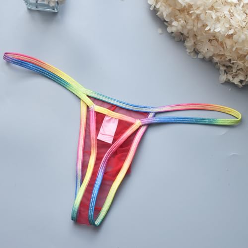 Sexy Men's Thong Underwear Mesh See Through Underpants Low Waist U-Shaped Pouch Fun Underwear3