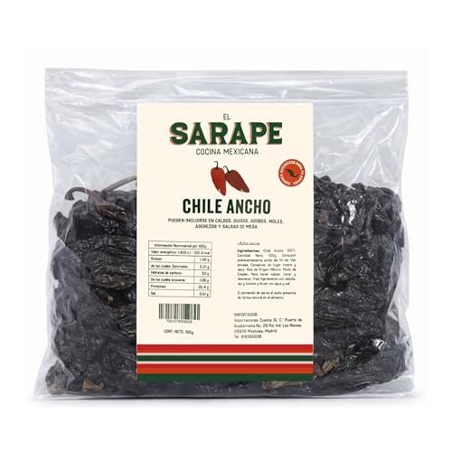 Chile Ancho 100 g - Auténtico Chile Deshidratado para Salsas, Moles y Guisos Tradicionales - Pack Laborawi (Chile Ancho)