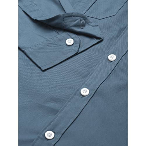 Image of Hubberholme Men's Cotton Regular Fit Casual Shirt with Double Pocket
