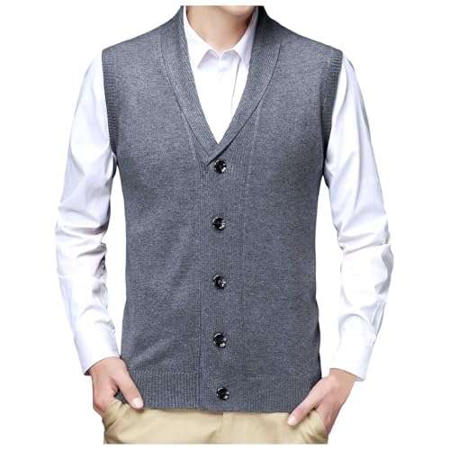 Gilet en tricot pour homme à col en V et boutons pour l'automne