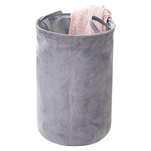 Thoustars Laundry Basket-Laundry Hamper with Handles,Flannel large Hamper, Storage Basket for Pillows, Clothes,Toys,Decorative Blanket Basket for Bedroom, Bathroom and Living room, 23.6''H x 15.7''D