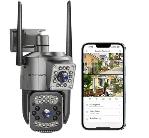Image of 6MP Dual Lens WiFi Security Camera Outdoor | Ultra HD PTZ CCTV | IP67 Waterproof | Color Night Vision | 128GB SD Card Support | 2-Way Audio & V380 Pro App