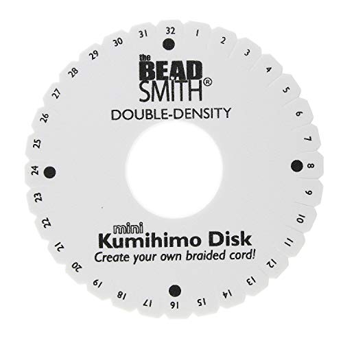 The Beadsmith Round Kumihimo Disk, 4.25 inch Diameter, 0.75” (20mm) Thick Double Dense Foam, Jewelry Tools for Braiding, Box of 10 disks