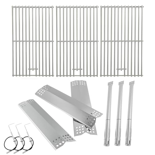 Grill Parts for Kitchen Aid 3-Burner Grill 720-0953 720-0953A 720-0953B 730-0953A 730-0953B Stainless Steel Cooking Grate Grill Burner Tube and Heat Plate for Kitchenaid Grill Replacement Parts