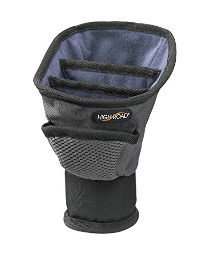 High Road Cell Phone Holder and Car Cup Holder Organizer with Storage Pockets and Charging Cord Port