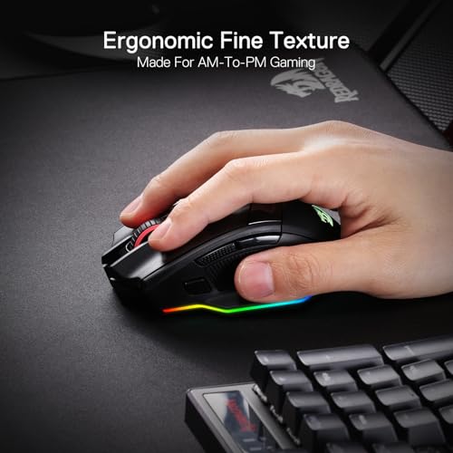 Redragon M813 PRO 3-Mode RGB Gaming Mouse with 4D Dual Mode Scroll Wheel, Optical Ergonomic Gamer Mouse with Max 26,000DPI, Pro Precision Sensor 3395, 7 Macro Buttons, Software Supported - Image 8
