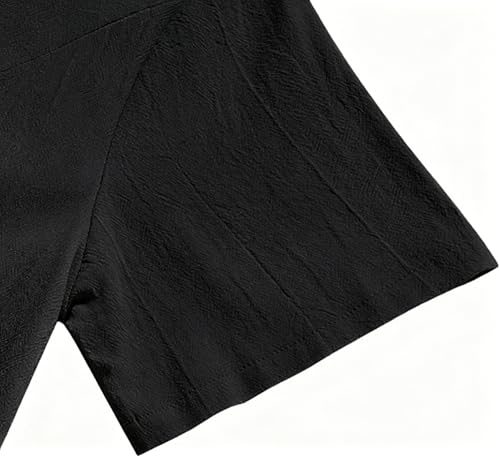 Image of Women's 65% Polyester 35% Cotton Crew Neck Midi Dress, Short Sleeve Dress with Pockets for Summer Daily Wear