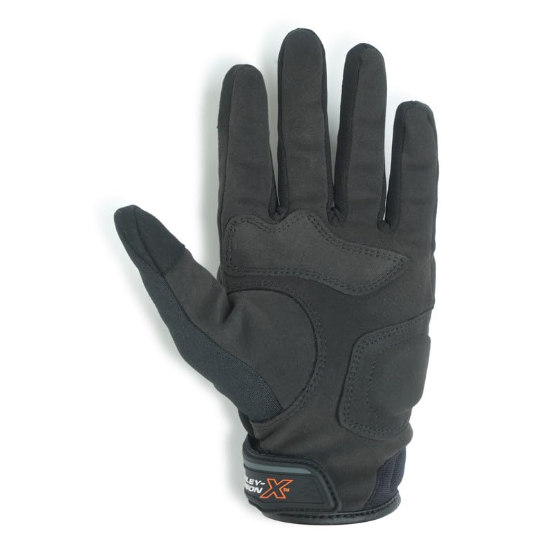 Image of HARLEY-DAVIDSON X Blacktop Edge Riding Gloves | Touch-Compatible | Padded Palm | Lightweight Grip Control | Urban Biker Gloves | Color - Black | Size - L